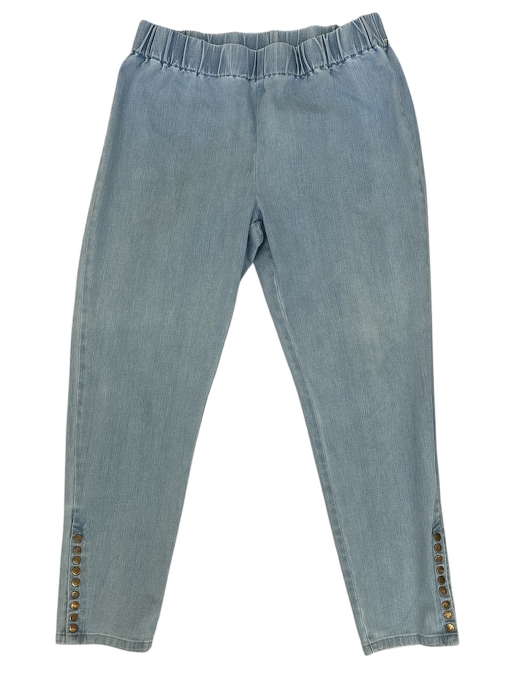 Soft Surroundings Chambray Metro Legging with Ankle Snaps Blue XL